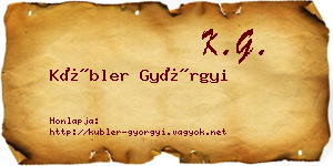 Kübler Györgyi névjegykártya