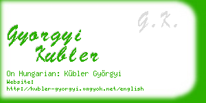 gyorgyi kubler business card